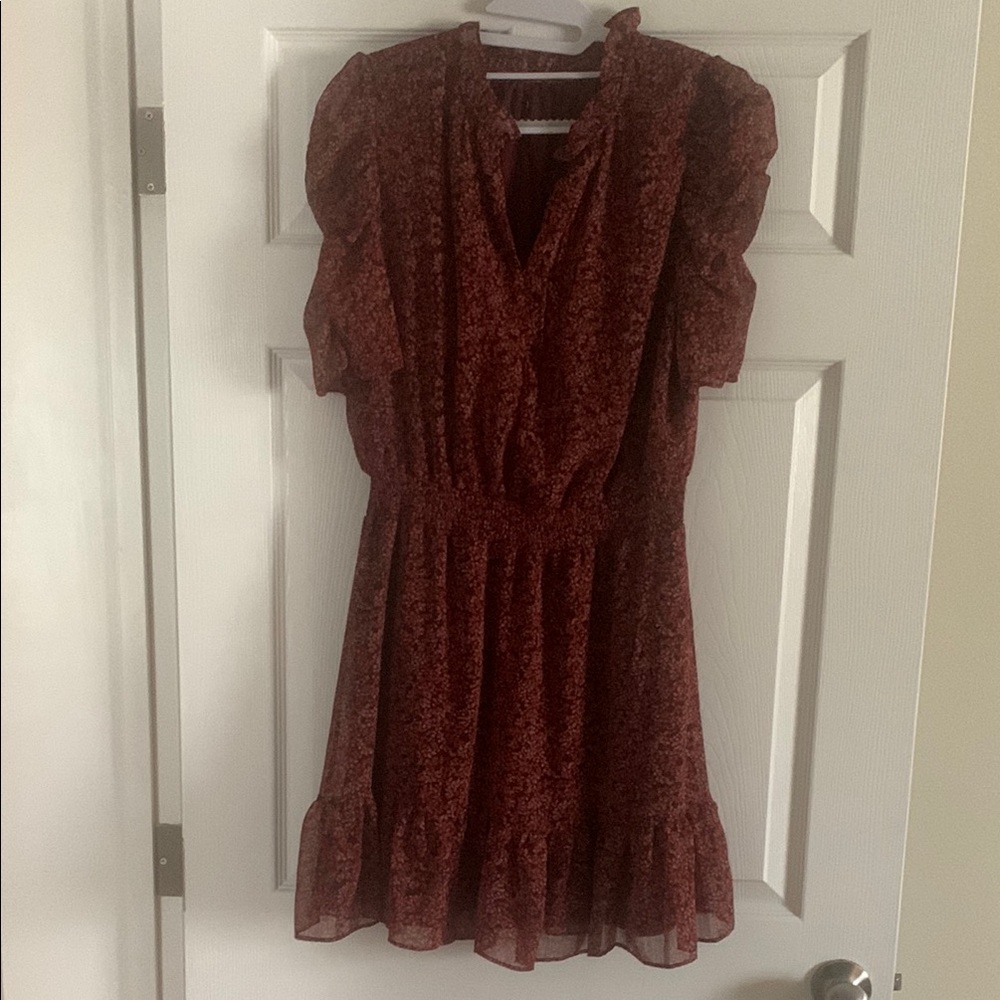 Elegant Red Floral Dress